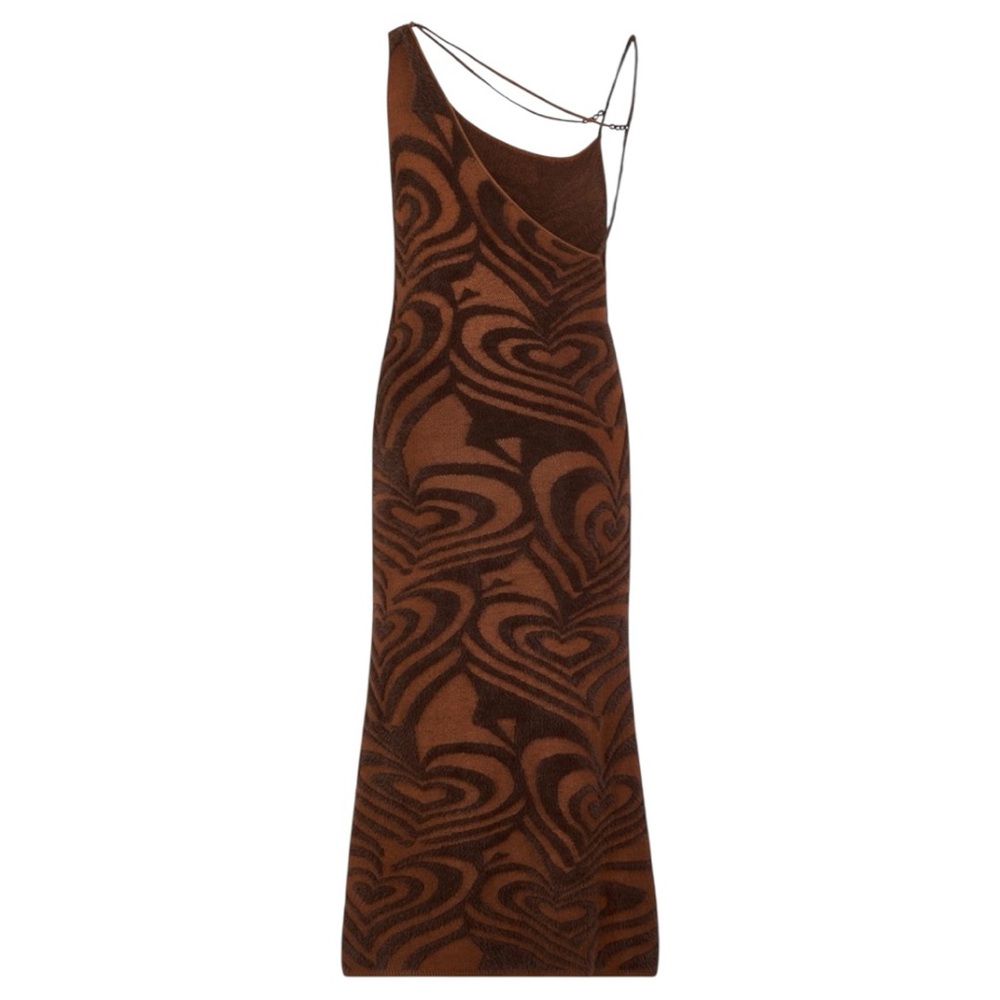 House of Sunny Shape Of My Heart Hockney Midi Dress in Chocolate, X-Small, NWT - Picture 2 of 11
